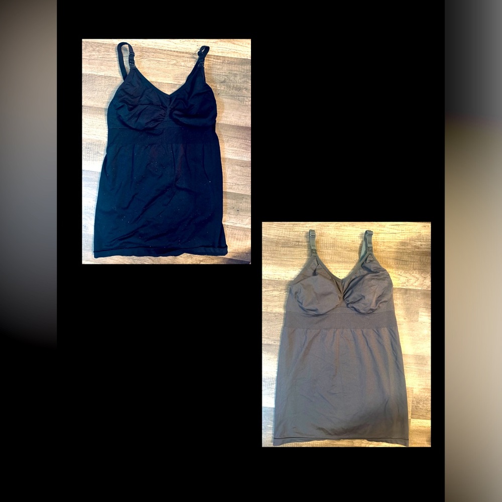 X2 Maternity Camisoles, black and grey, size XL